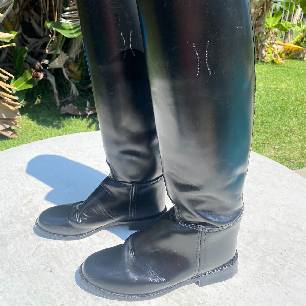 Ladies Black Dressage Boots - Equestrian English Style